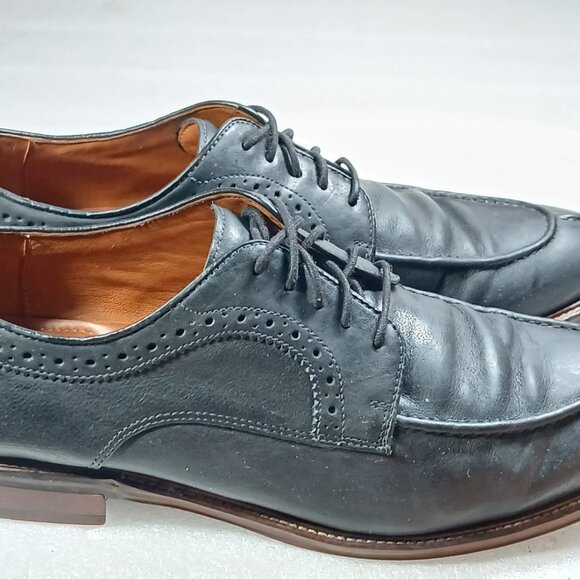 Johnston & Murphy Black Sheepskin Split-Toe Oxford Shoes J&M Flex Soles Mens 13 - Picture 13 of 16